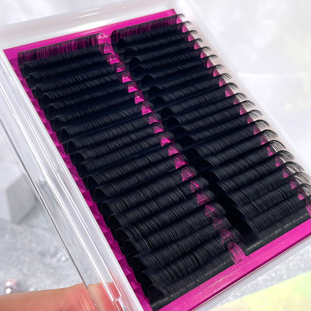 Wholesale Private Label Cashmere Matte Black Individual Lash Extension (8-25mm) Mixed Length