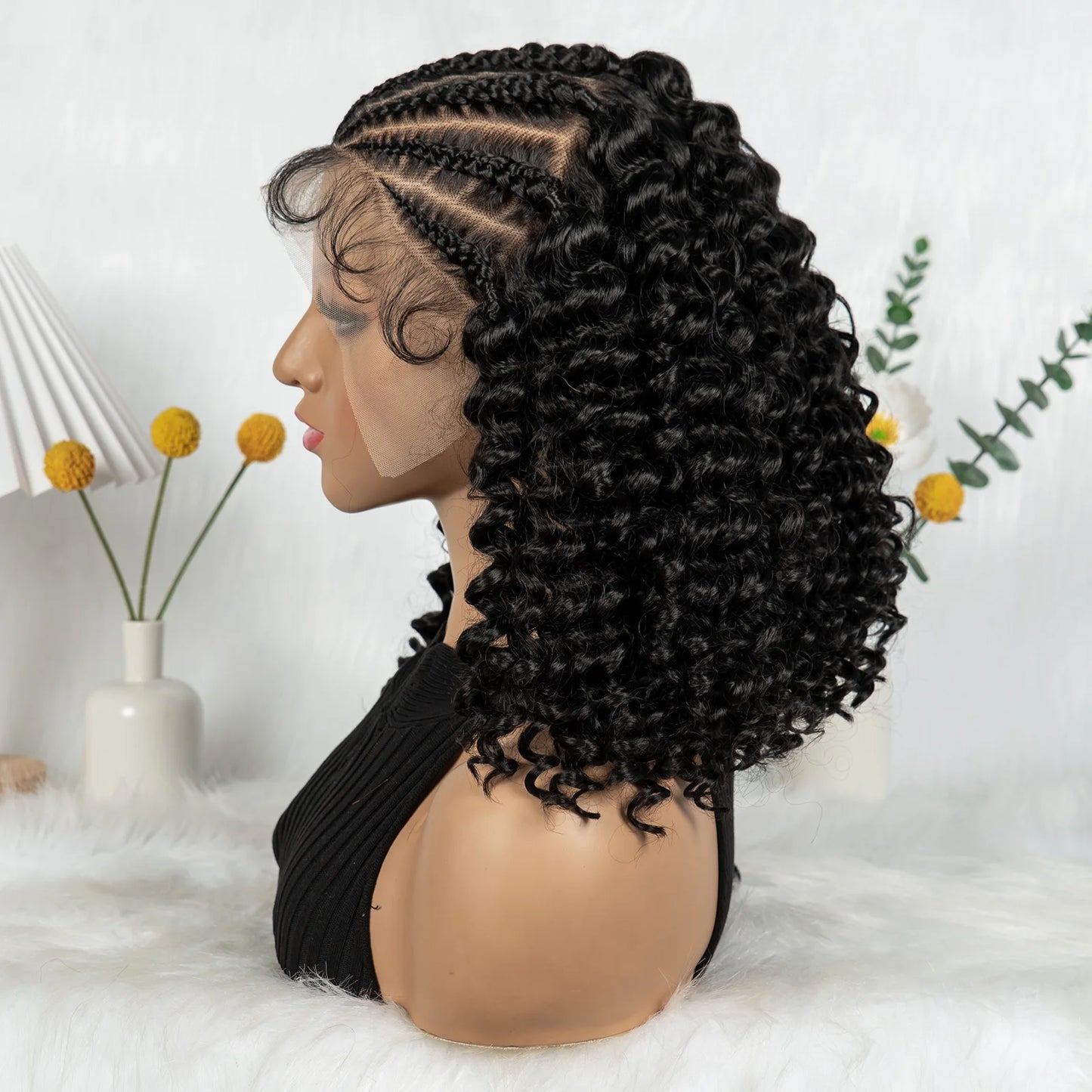 Water Wave 13x6 lace Cornrow Wig