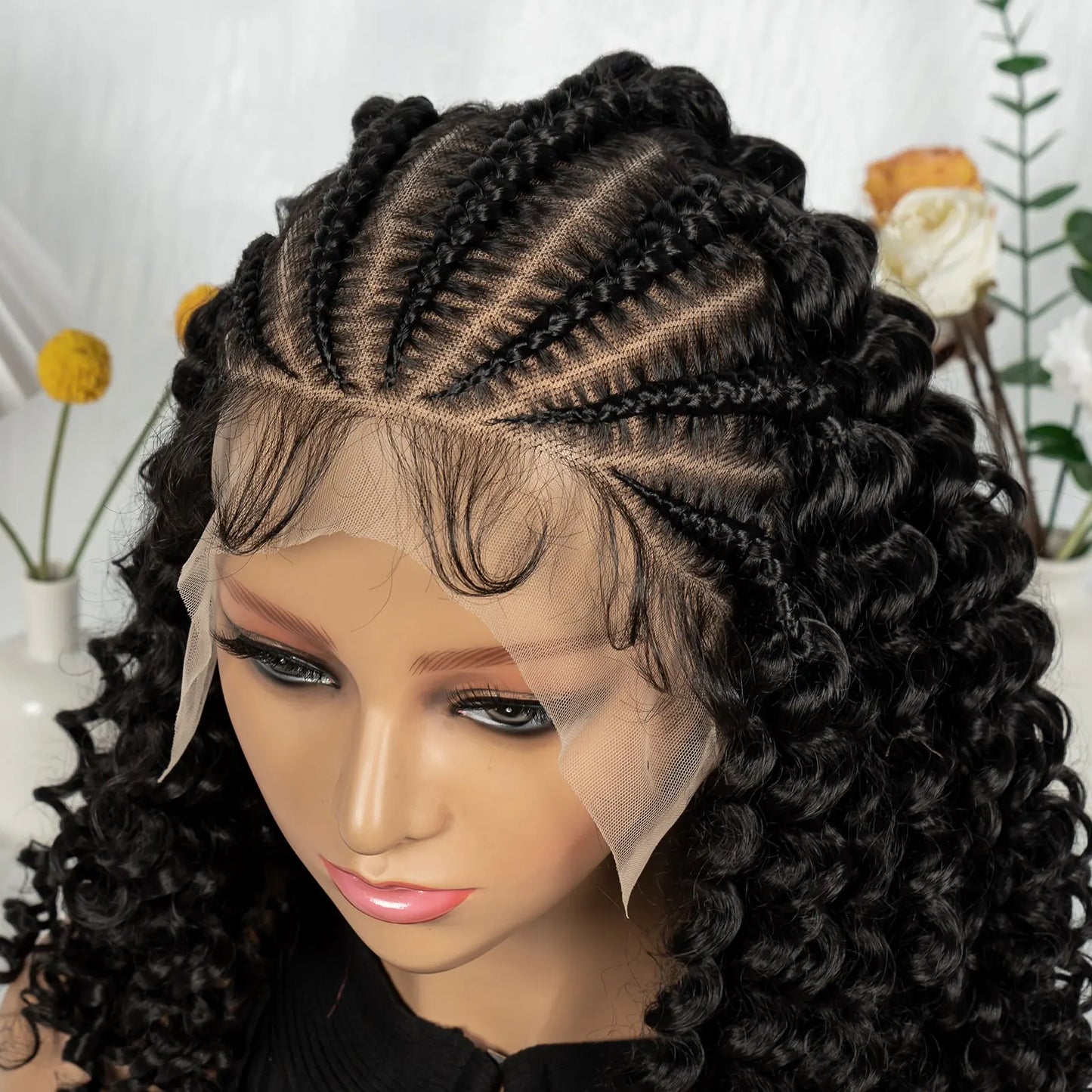 Water Wave 13x6 lace Cornrow Wig