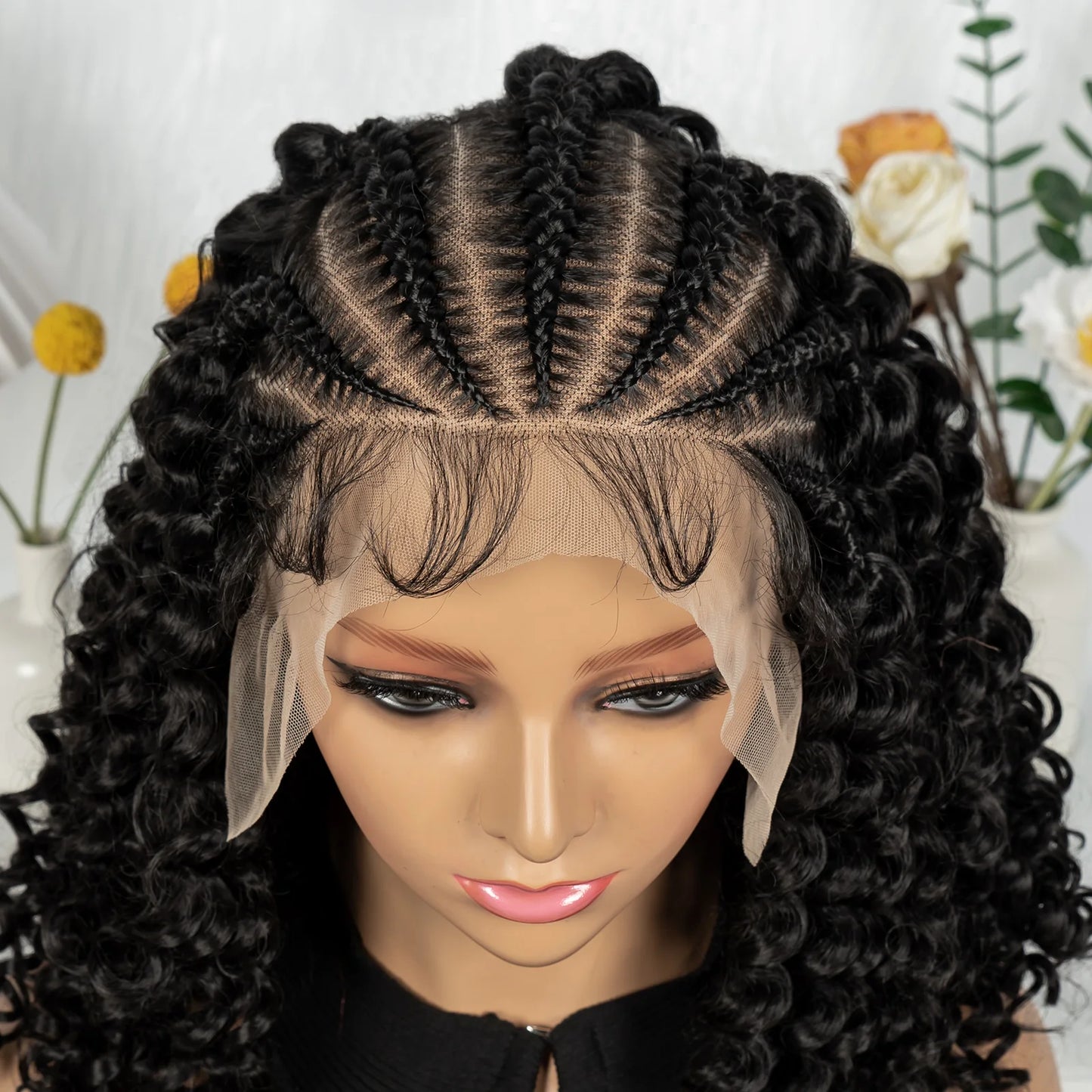 Water Wave 13x6 lace Cornrow Wig