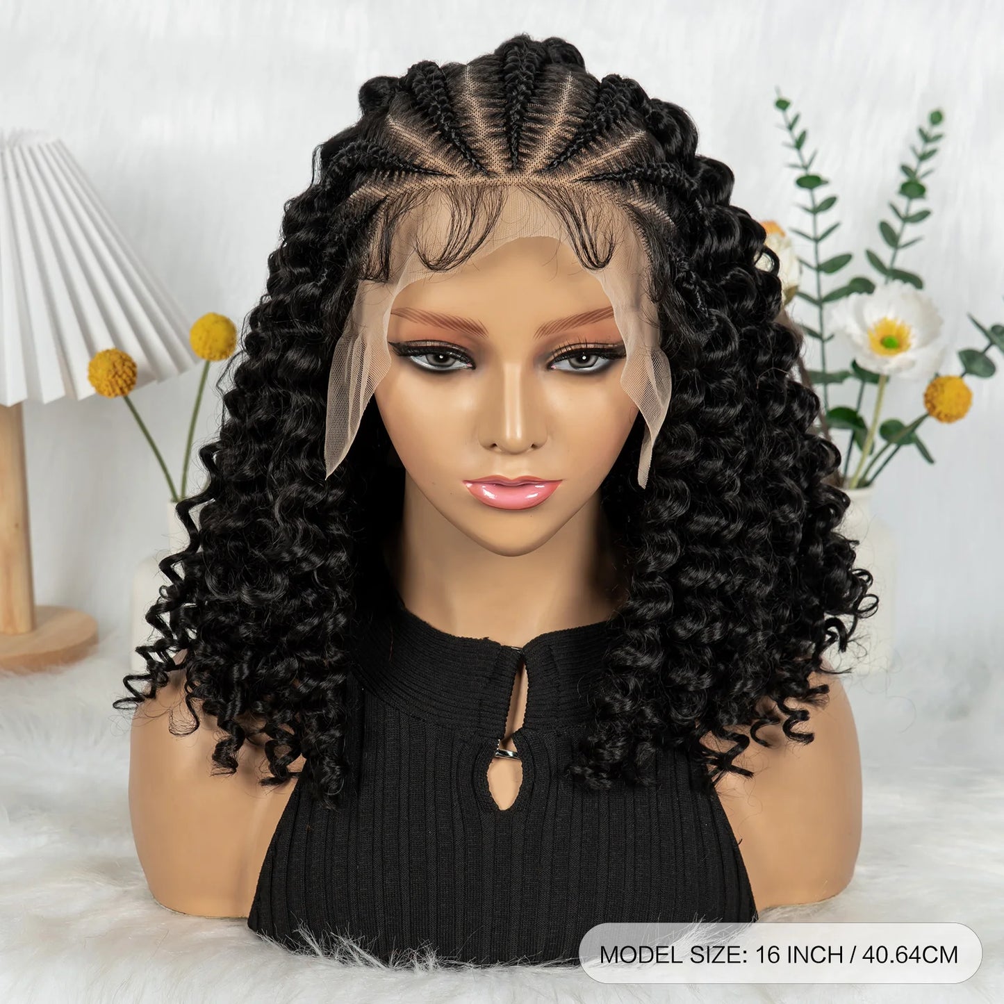 Water Wave 13x6 lace Cornrow Wig