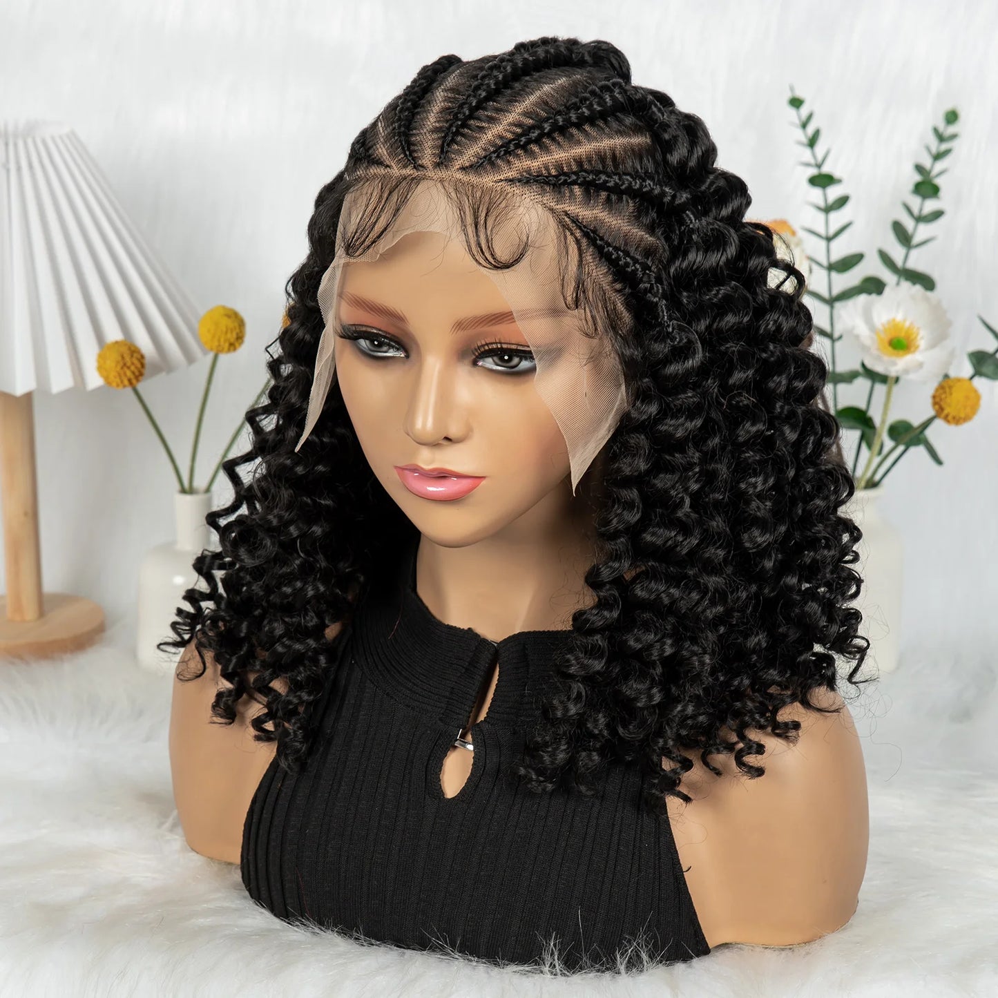 Water Wave 13x6 lace Cornrow Wig