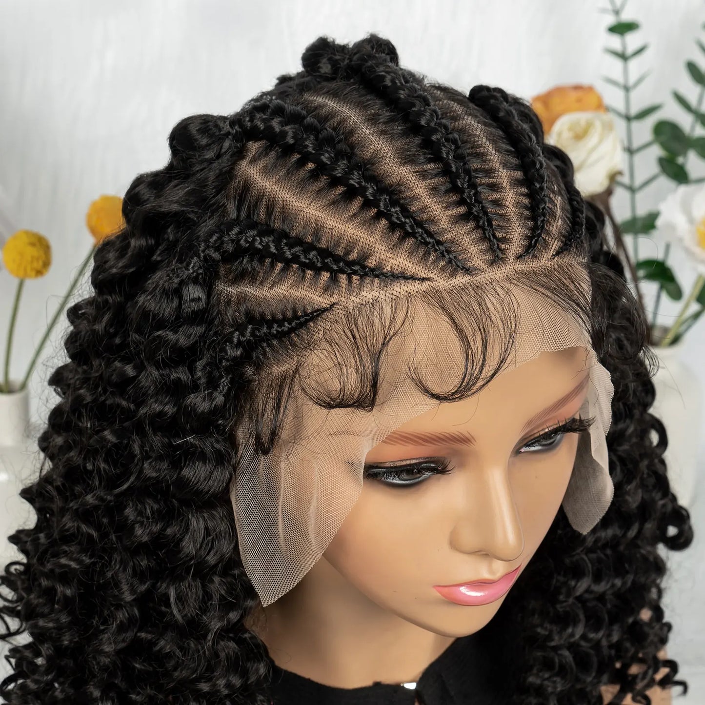 Water Wave 13x6 lace Cornrow Wig