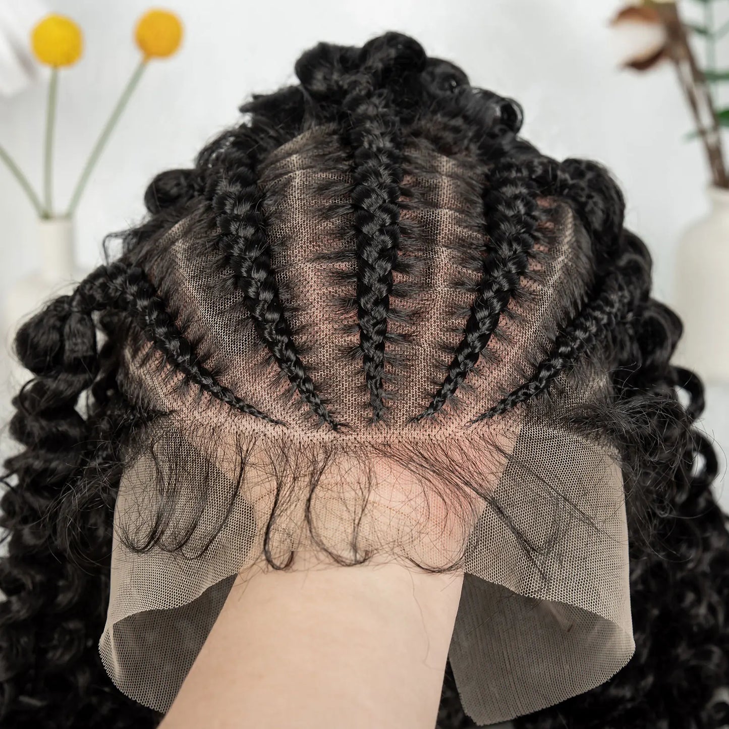 Water Wave 13x6 lace Cornrow Wig