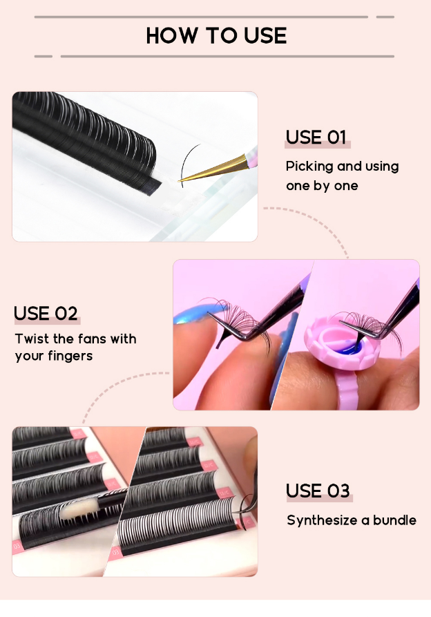 Wholesale Private Label Cashmere Matte Black Individual Lash Extension (8-25mm) Mixed Length
