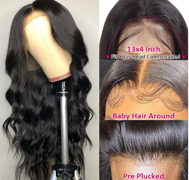 Pre Plucked Hairline Brazilian Body Wave Lace Front Human Hair Wigs