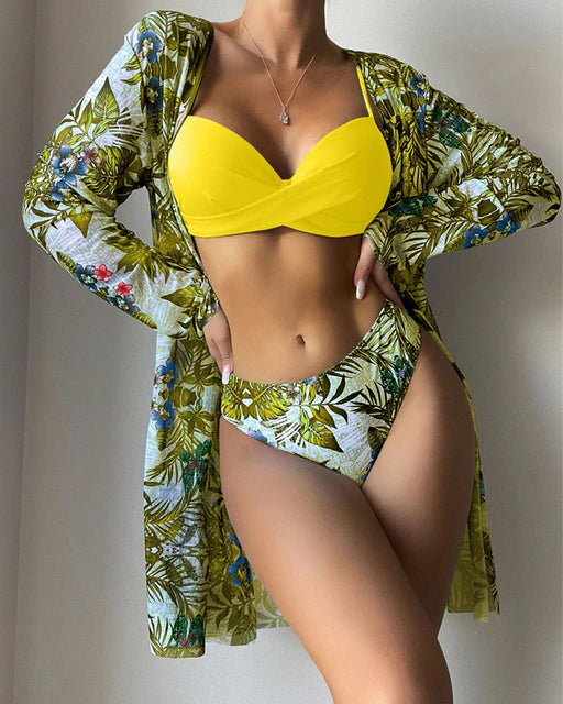 Vogue Floral Twist 3PCS Cover Up Swimwear