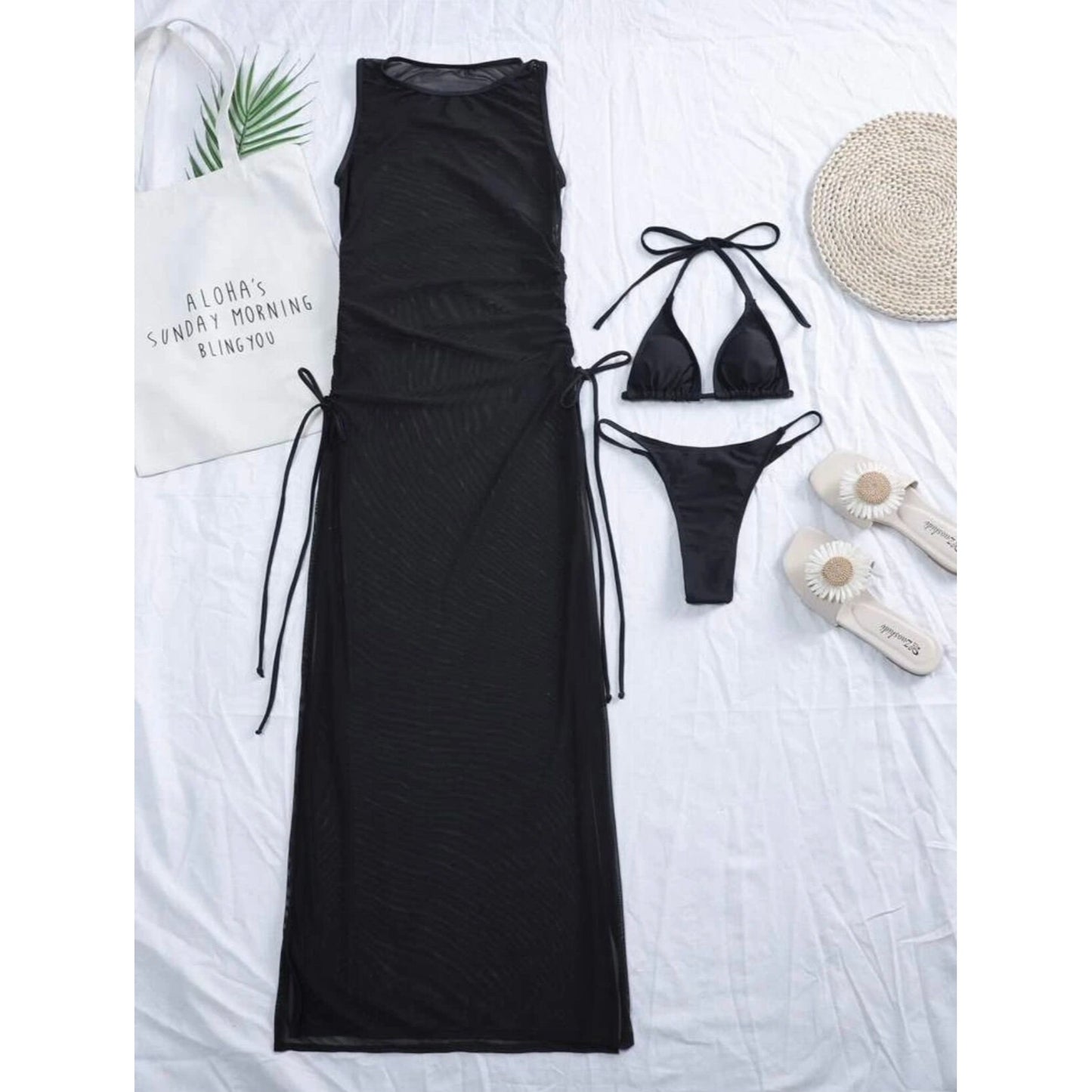 Sweet Girl Swimsuit & Mesh Cover Up
