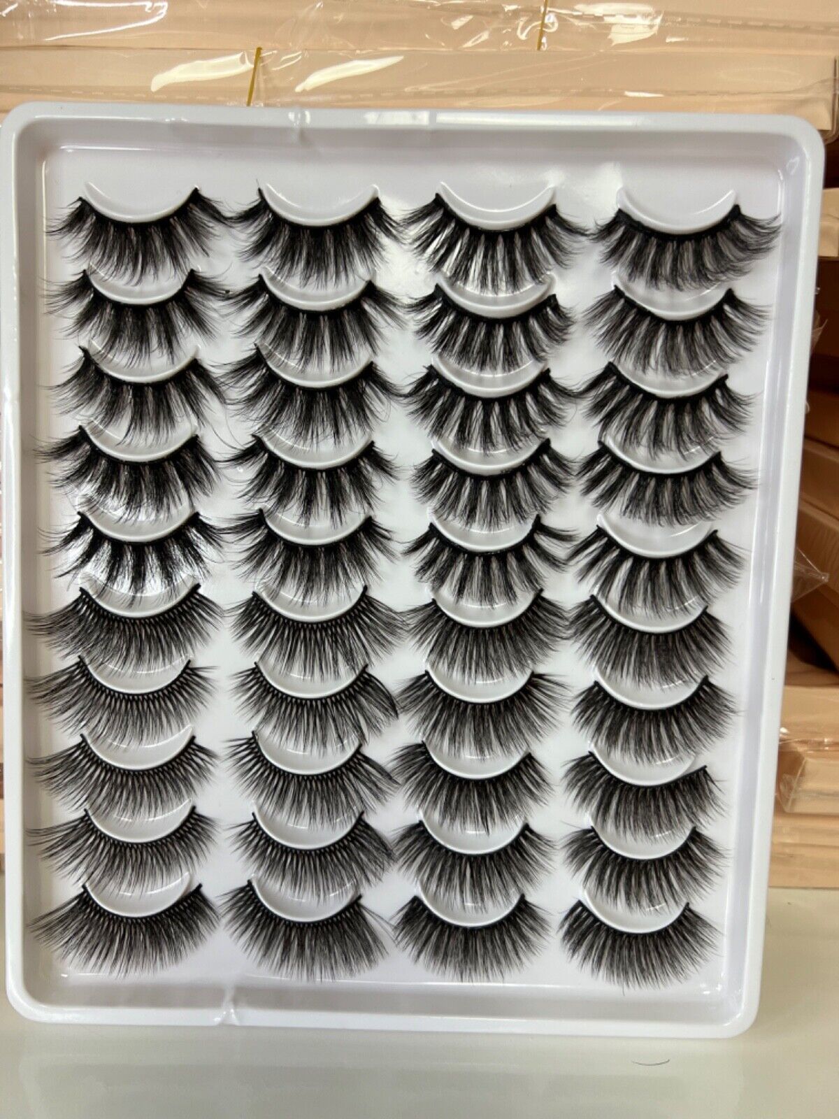 20 Pairs False Eyelashes Mink Natural Extension Black 3D Soft Lashes Makeup