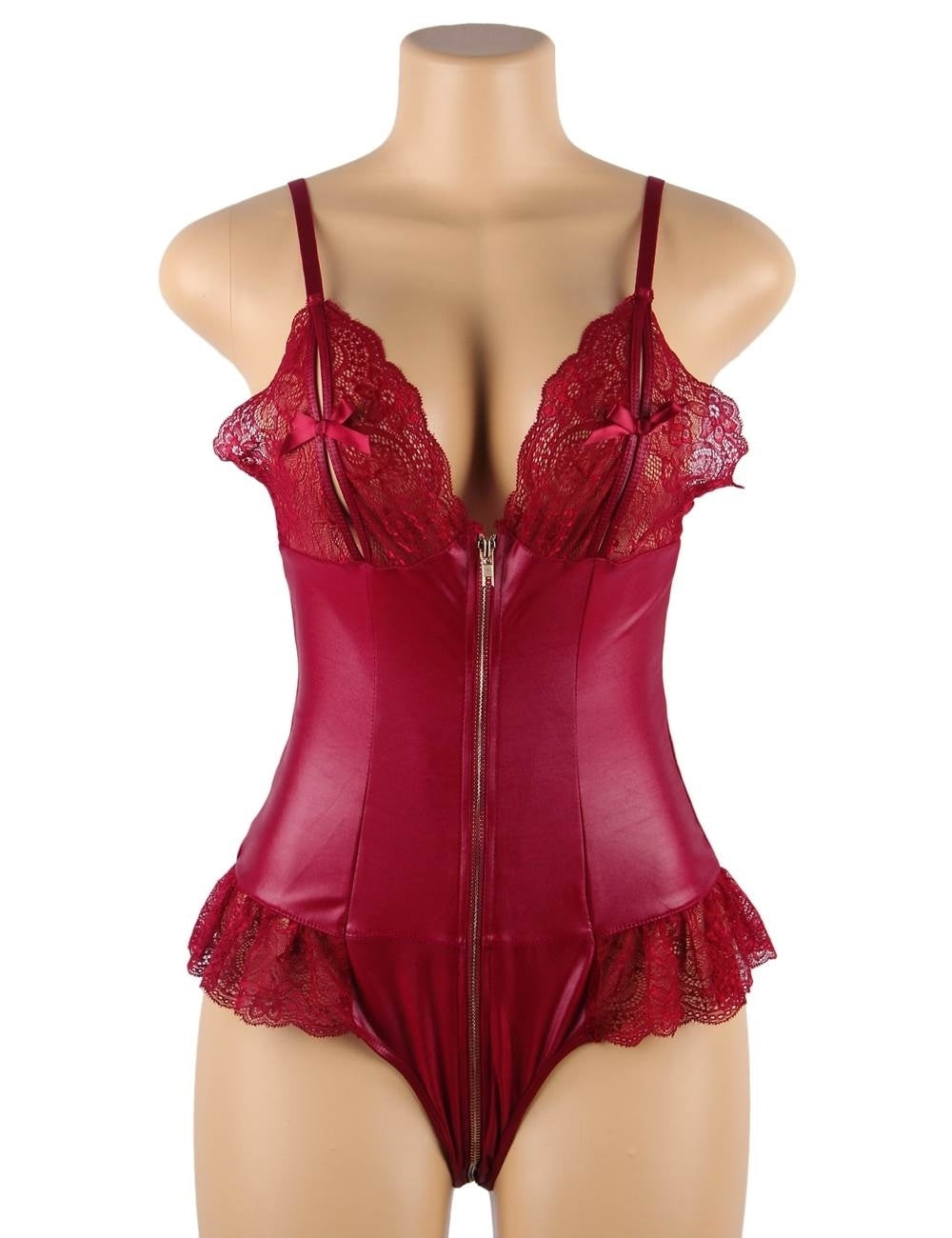 Let’s Begin Lace Latex Teddy Lingerie