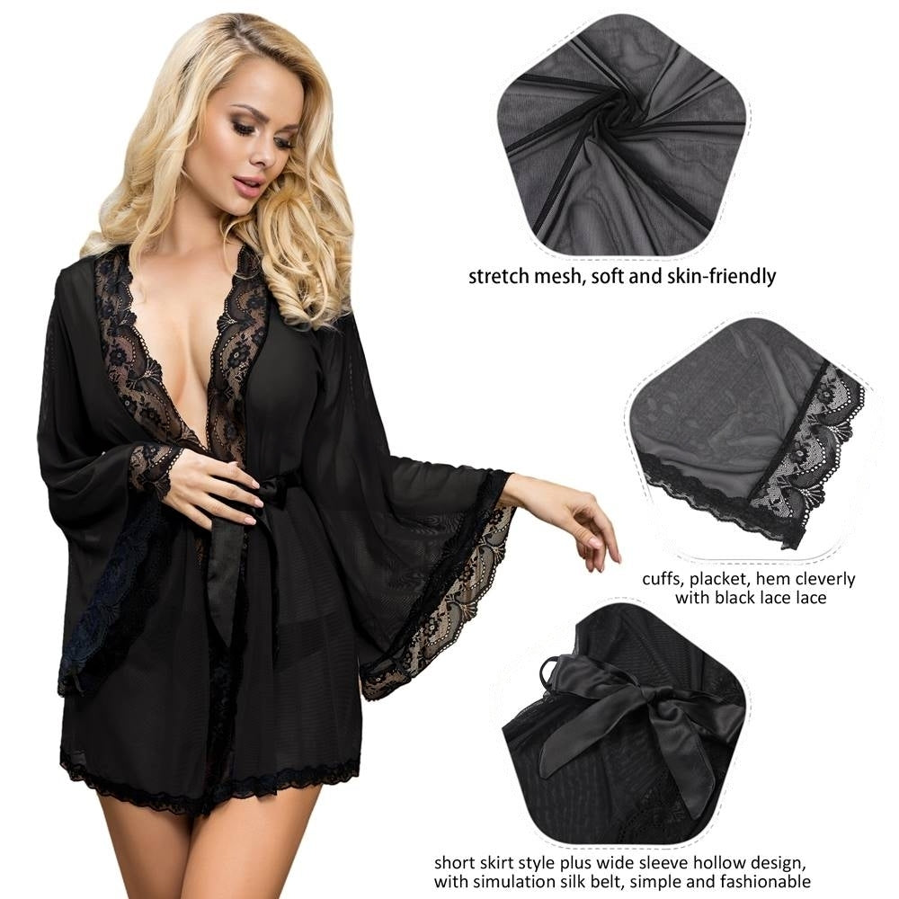 Plus Hot Tonight Mesh Robe Lingerie