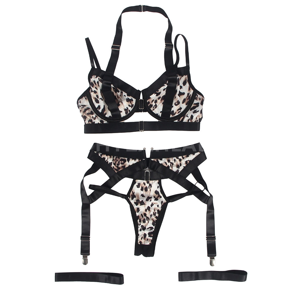 Plus That Look Leopard Pattern Lingerie Set