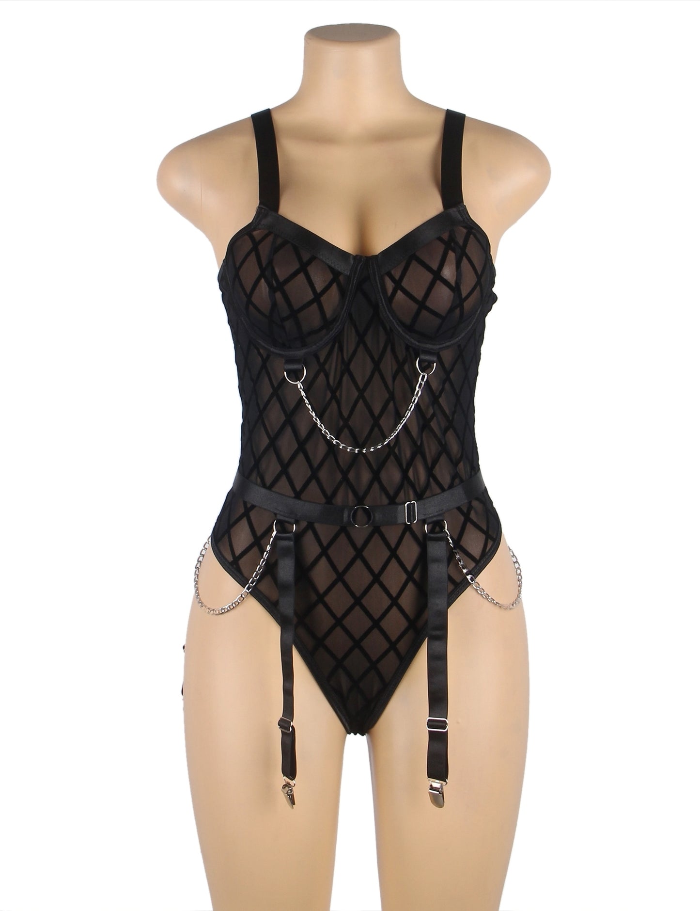 In Between Mesh Chain Bodysuit