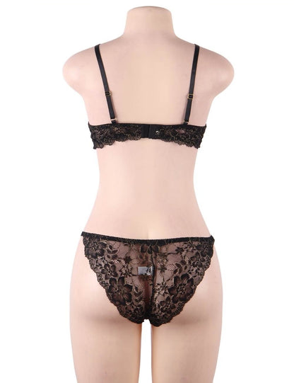 Plus Freedom Lace with Steel Ring Lingerie Set