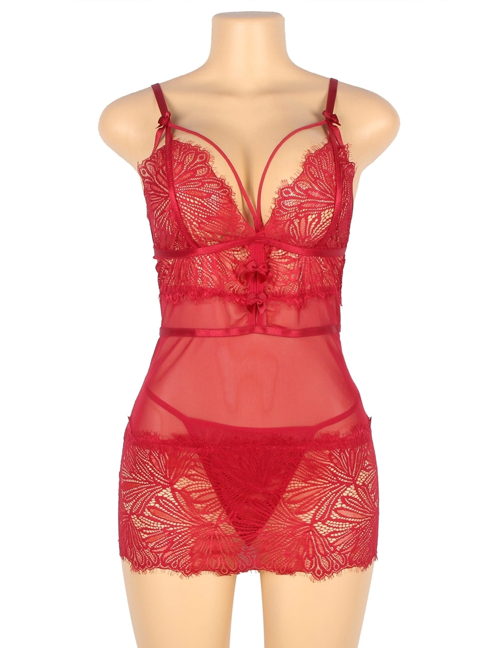 Plus Naughty Knickers Sexy Lace Babydoll Lingerie Set