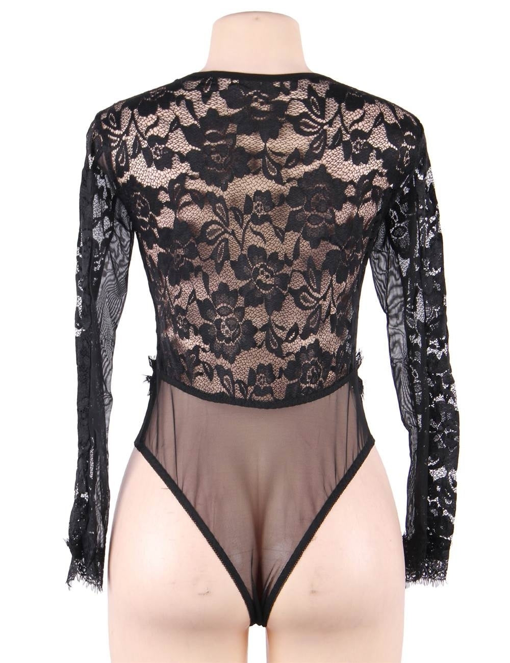 Hold My Hand Long Sleeve Teddy Floral Lace Lingerie