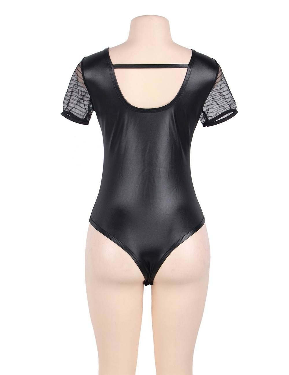 Revelation in Fit Spandex Spandex Leather Teddy Lingerie