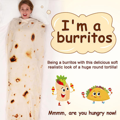 Burritos Tortilla Throw Blanket