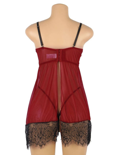 Scarlet Desire Sheer Babydoll Lingerie Set