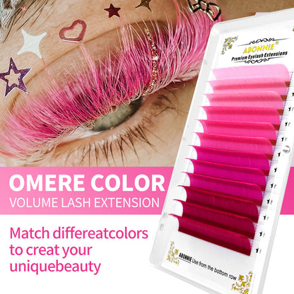 Wholesale Festival Colored Lash Fans Neon Color Fluorescent Individual Eyelash Extension