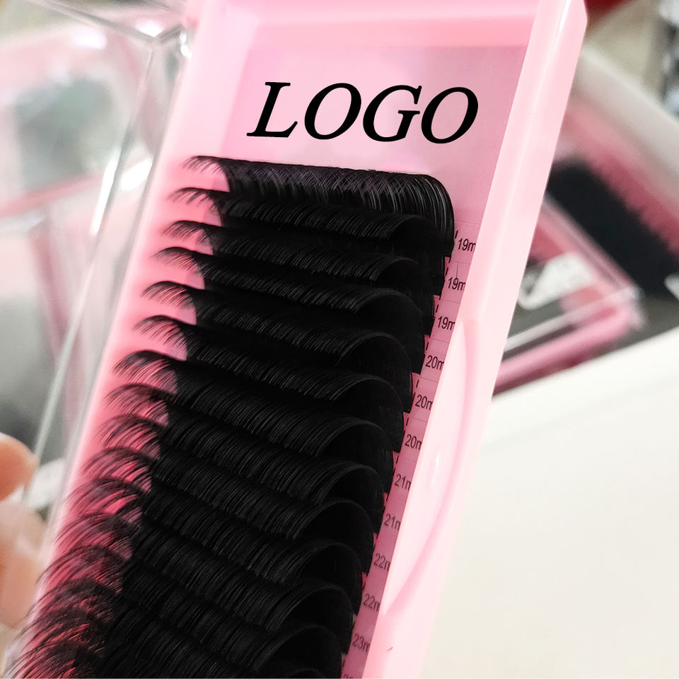 Wholesale Private Label Cashmere Matte Black Individual Lash Extension  (8-25mm) Mixed Length