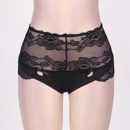 Highwaist Black Floral Lace Embroidery Panty