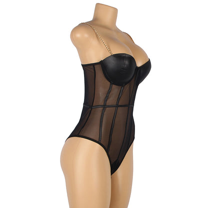 Awesomfit See Through Underwire Bodysuit Lingerie