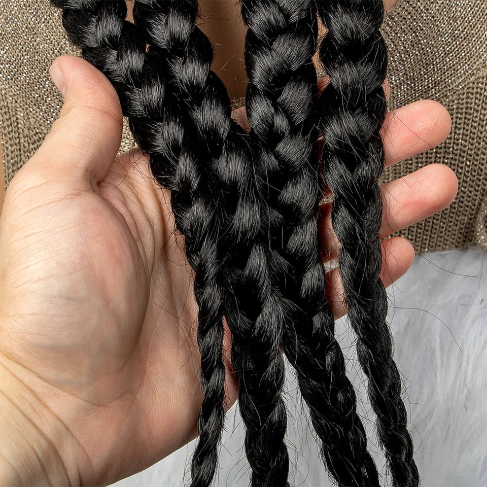 Jumbo Cornrow Braided Wigs 360 Swiss Lace Front Wig Double Dutch Braid