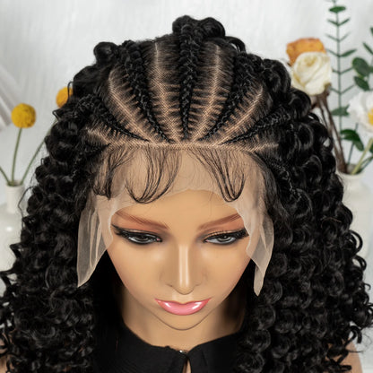 Water Wave 13x6 lace Cornrow Wig