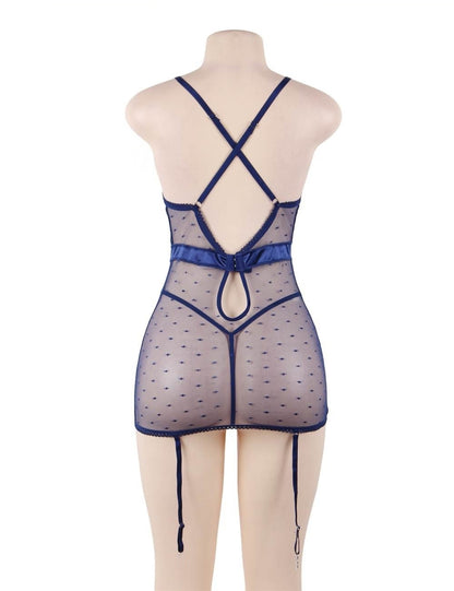 Bring Back the Heat See-through Mesh Lace Lingerie Set