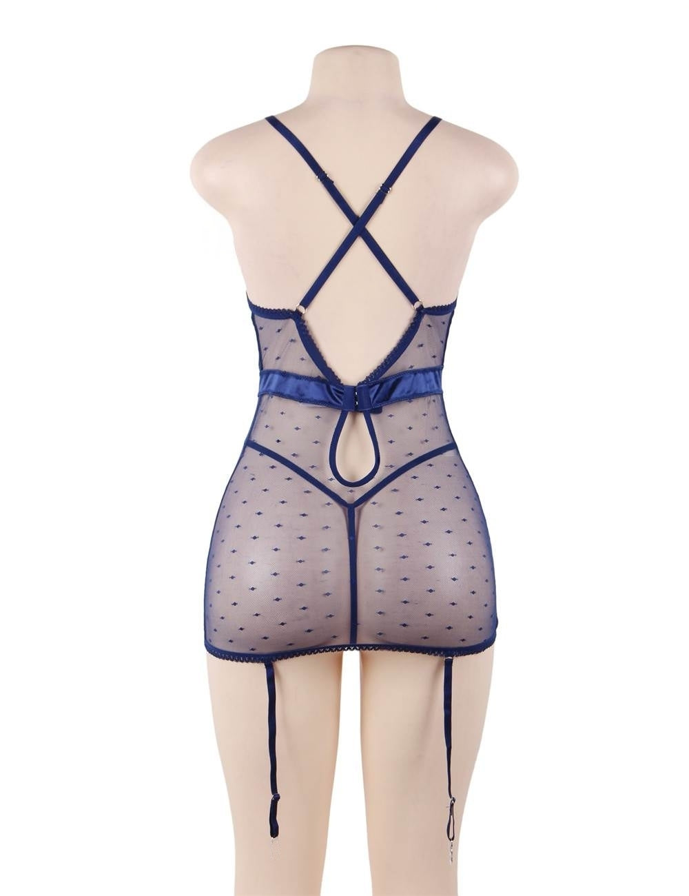 Plus Bring Back the Heat See-through Mesh Lace Lingerie Set