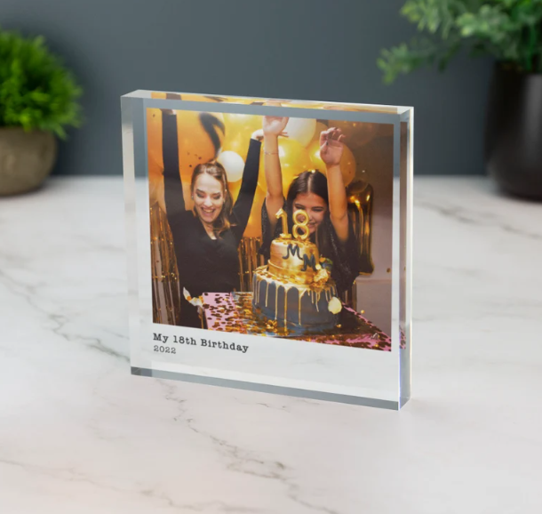 Customized Acrylic Block Plaque with Personalized Photo Print and Message
