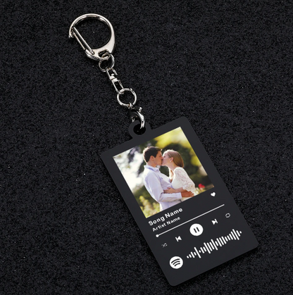 Personalized Spotify Acrylic Keychain with Custom Song, Photo, and Music Album Cover – Ideal Birthday Gift for Girlfriend