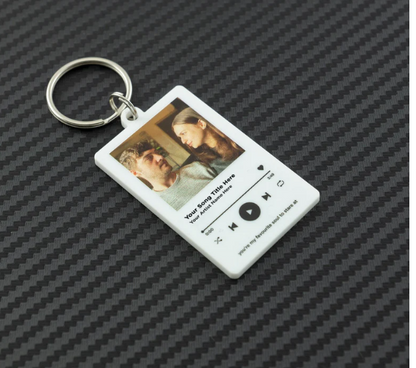 Personalized Spotify Acrylic Keychain with Custom Song, Photo, and Music Album Cover – Ideal Birthday Gift for Girlfriend