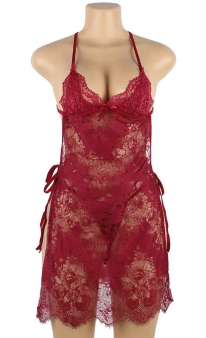 Daring Delights Halter Night Dress Lingerie Set