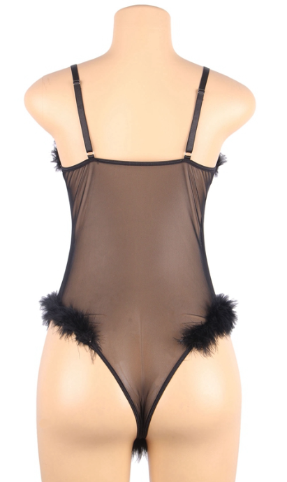 Flirty Feathers Fur Teddy Lingerie