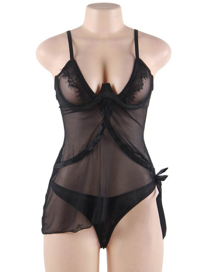 Plus Romance Paradise Mesh Lingerie Set