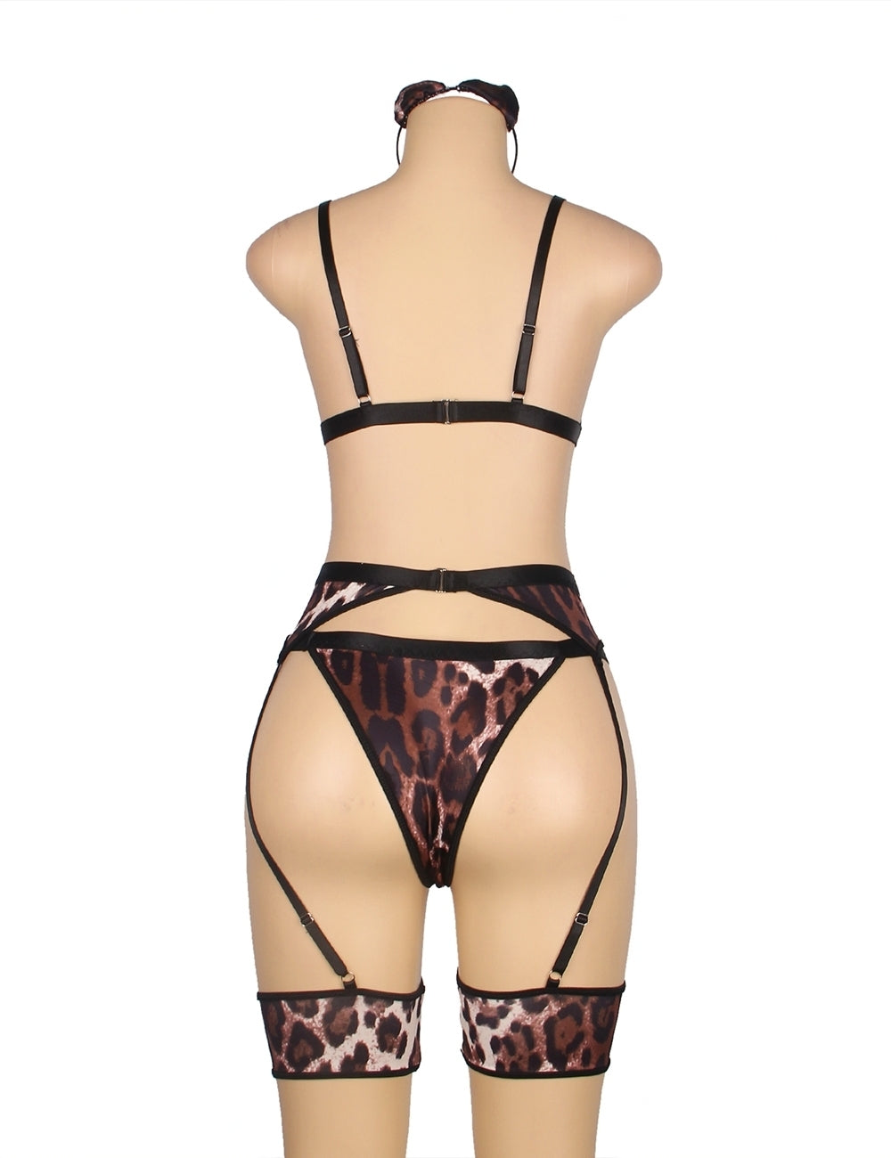 Foxxy Leopard Lingerie Set with Headwear