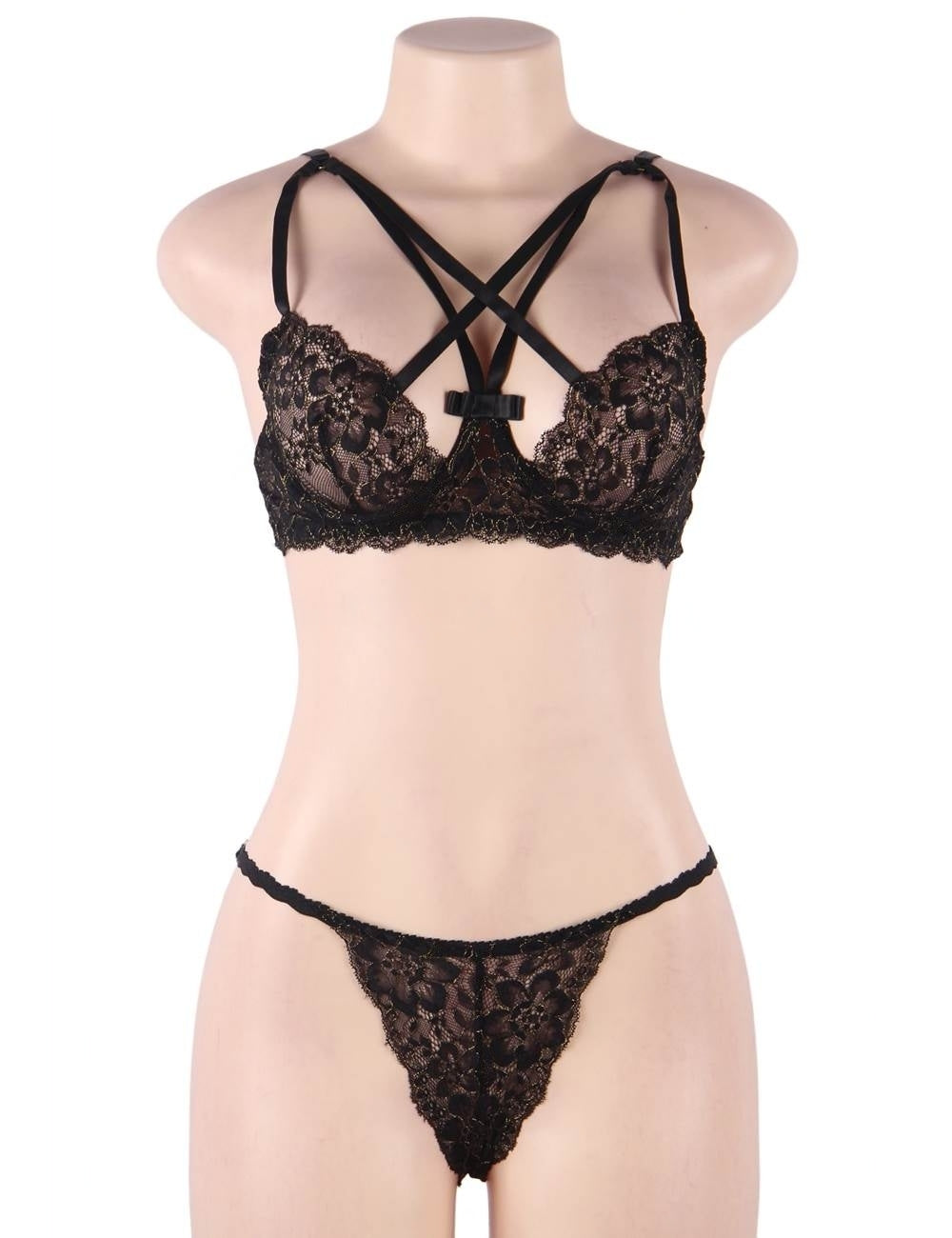 Plus Freedom Lace with Steel Ring Lingerie Set