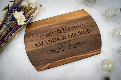 Personalized Cutting Board for Wedding Gift with Engraved Design, Anniversary Gift, Bridesmaid Gift, Housewarming Gift