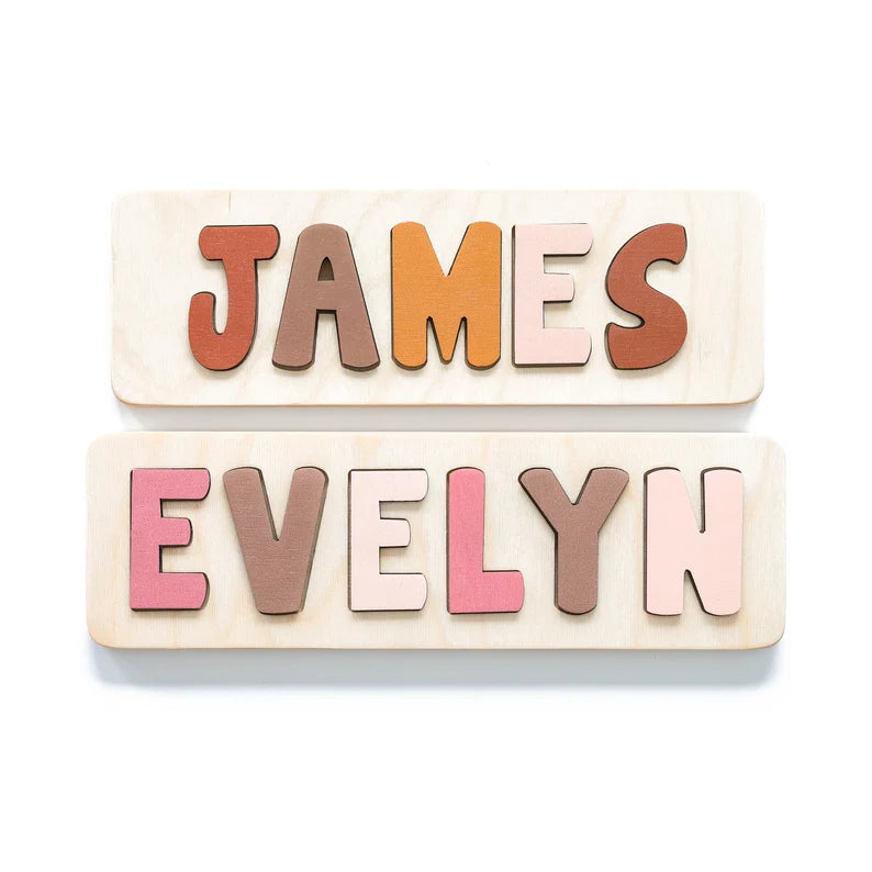 Wooden Name Puzzle, Gender Neutral, Personalized Gift for Baby