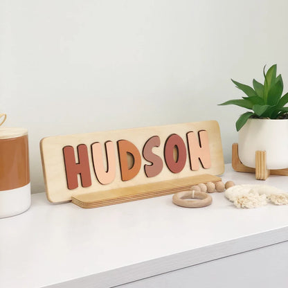 Wooden Name Puzzle, Gender Neutral, Personalized Gift for Baby