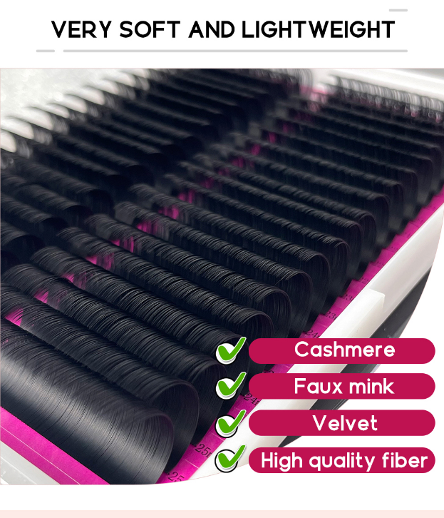 Wholesale Private Label Cashmere Matte Black Individual Lash Extension (19mm)