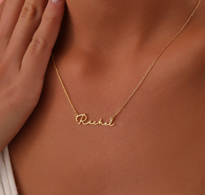 Personalized Silver Gold Pendant Necklace