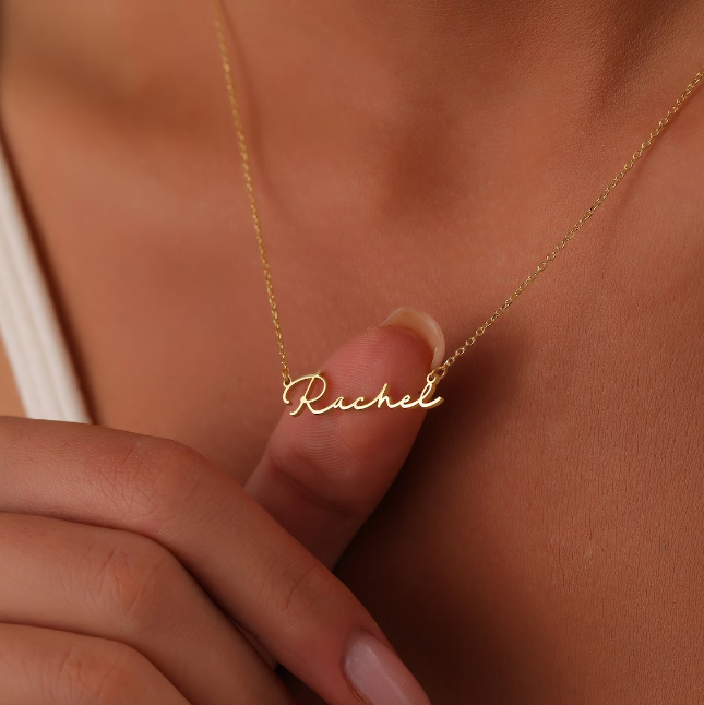 Personalized Silver Gold Pendant Necklace