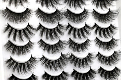 20 Pairs mink False Lashes Soft Fluffy Wispy Natural Reuasable Eyelashes