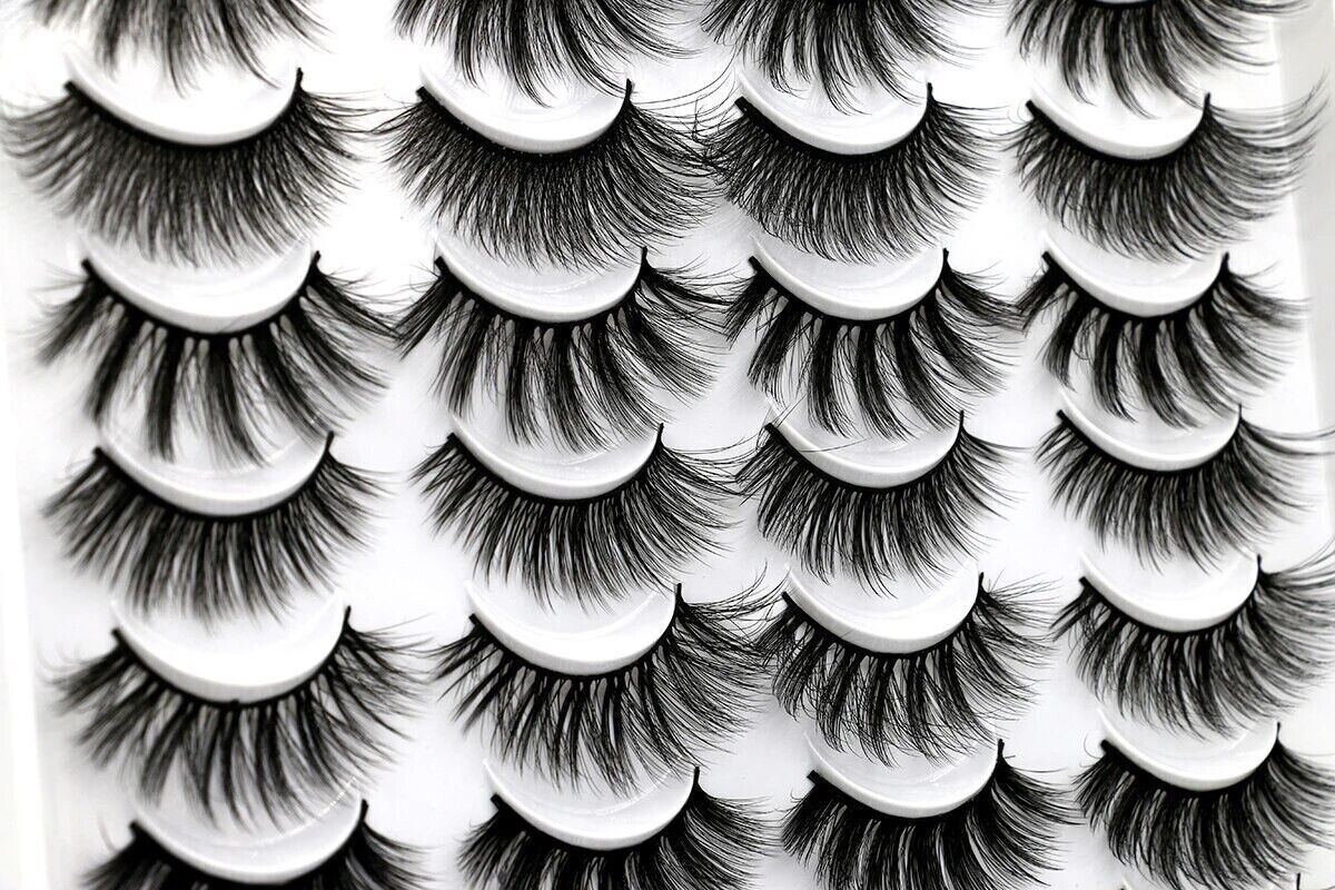 20 Pairs (H002) Mink False Lashes Soft Fluffy Wispy Natural Reuasable Eyelashes