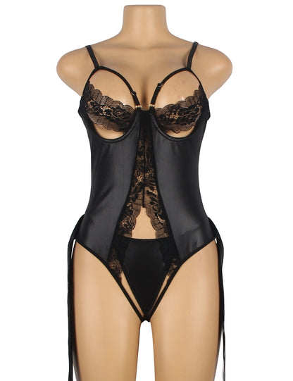 Daily Dose Of Passion Leather Teddy Lingerie Set