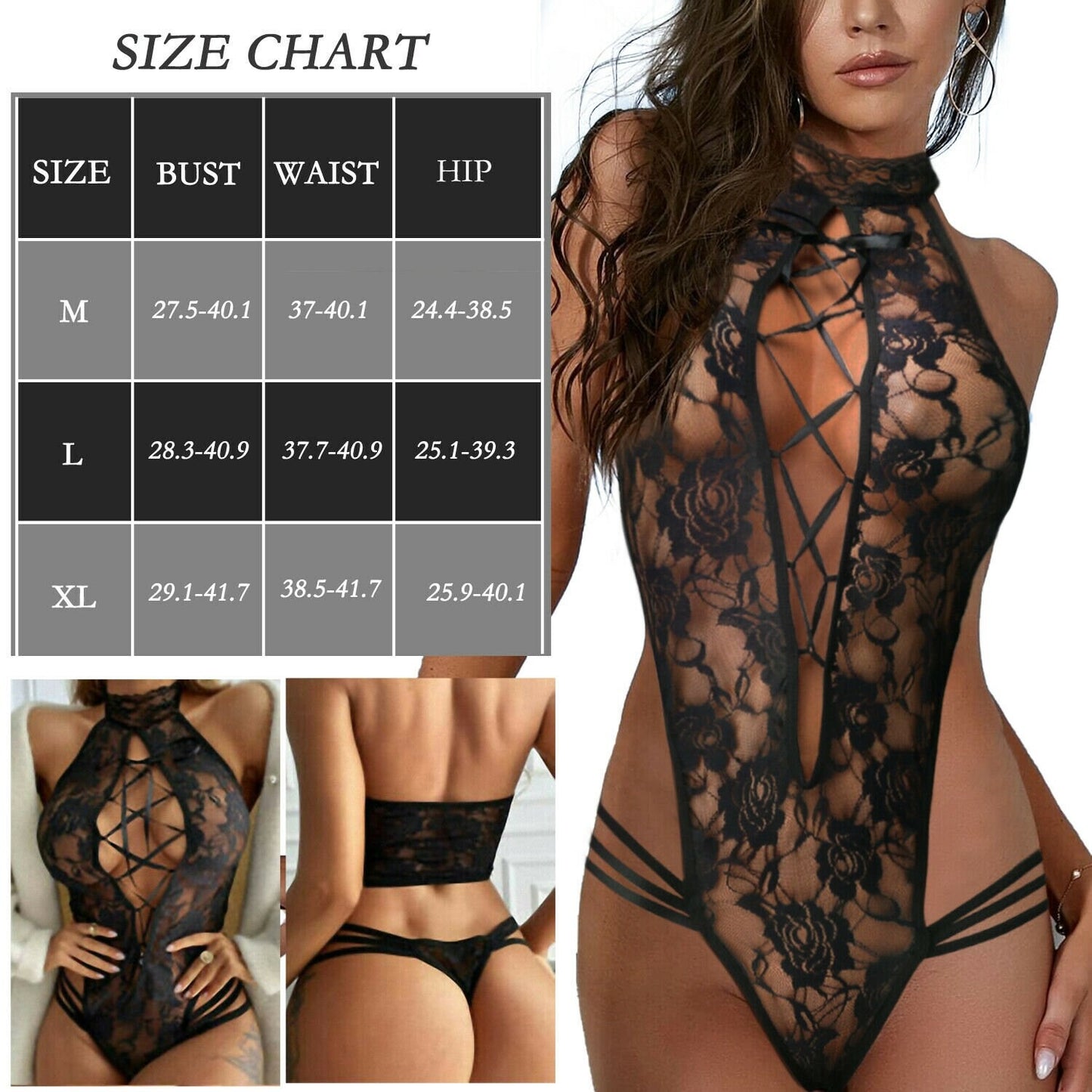 Floral Lace Sleepwear Lingerie Underwear Babydoll Bodysuit