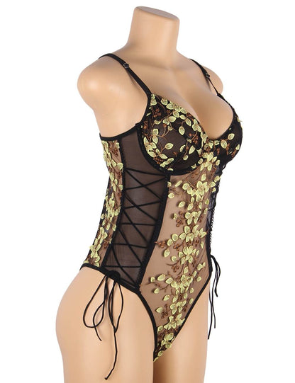 Bedtime Beauty Bodysuit Embroidery Lingerie